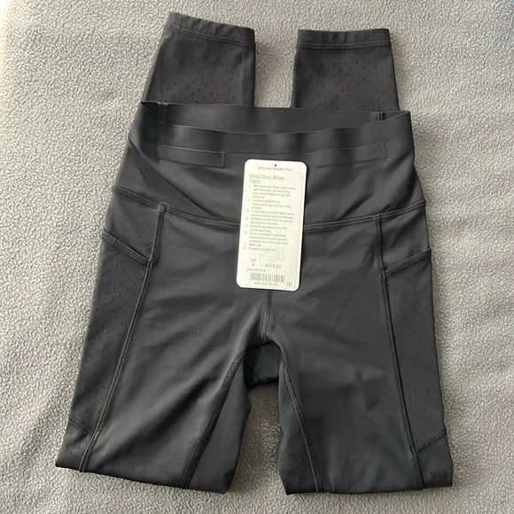 LK New Lululemon Mind Over Miles High Rise Run Leggings Tights Pants Womens 4 S - Picture 4 of 17